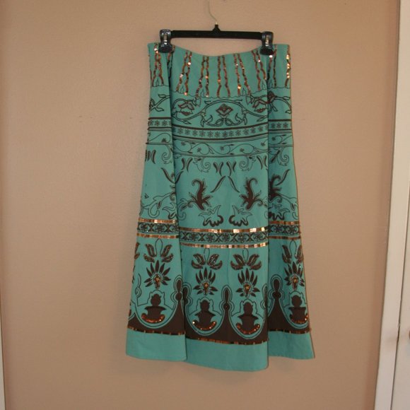 Anthropologie Basil & Maude Beaded Sequin Embellished Skirt Size 10 - Picture 4 of 4